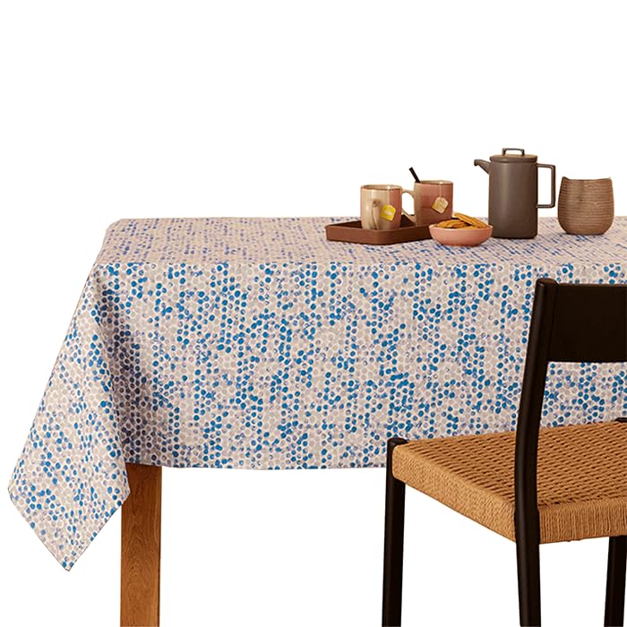 Nydel Round Acrylic Coated Pearl Tablecloth, Blue, 160 cm