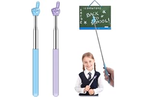 Retractable Teacher Pointer for Classroom Kids Reading, Dumero Extendable Finger Pointer Stick, School Collapsible Telescoping Long Hand Pointing Stick, Classroom Must Have Supplies Essentials, 2 Pack