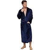 U2SKIIN Mens Fleece Robe Plush Collar Shawl Bathrobe