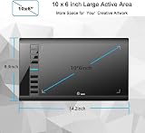 Ugee M708 Graphics Drawing Tablet V3 10x6 Inch 16384 Pen Pressure USB view 2