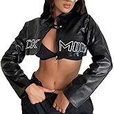 Sup-Coente Goth Fashion Crop Top Jacket for Women Teen Girls Juniors or Teenagers