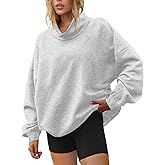 LILLUSORY Mock Neck Sweatshirt Womens Oversized Pullover Turtleneck Long Sleeve Tops Trendy Spring Fashion 2026