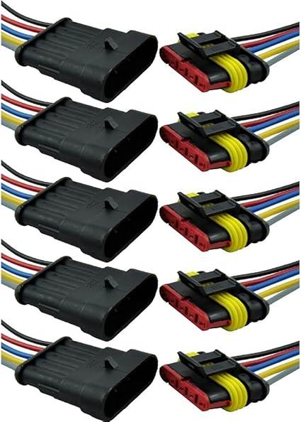 Connecteurs Électriques Étanches 1 Pin - Lot De 10 - Pour Voiture, Moto - Diamètre Câble 2.5mm