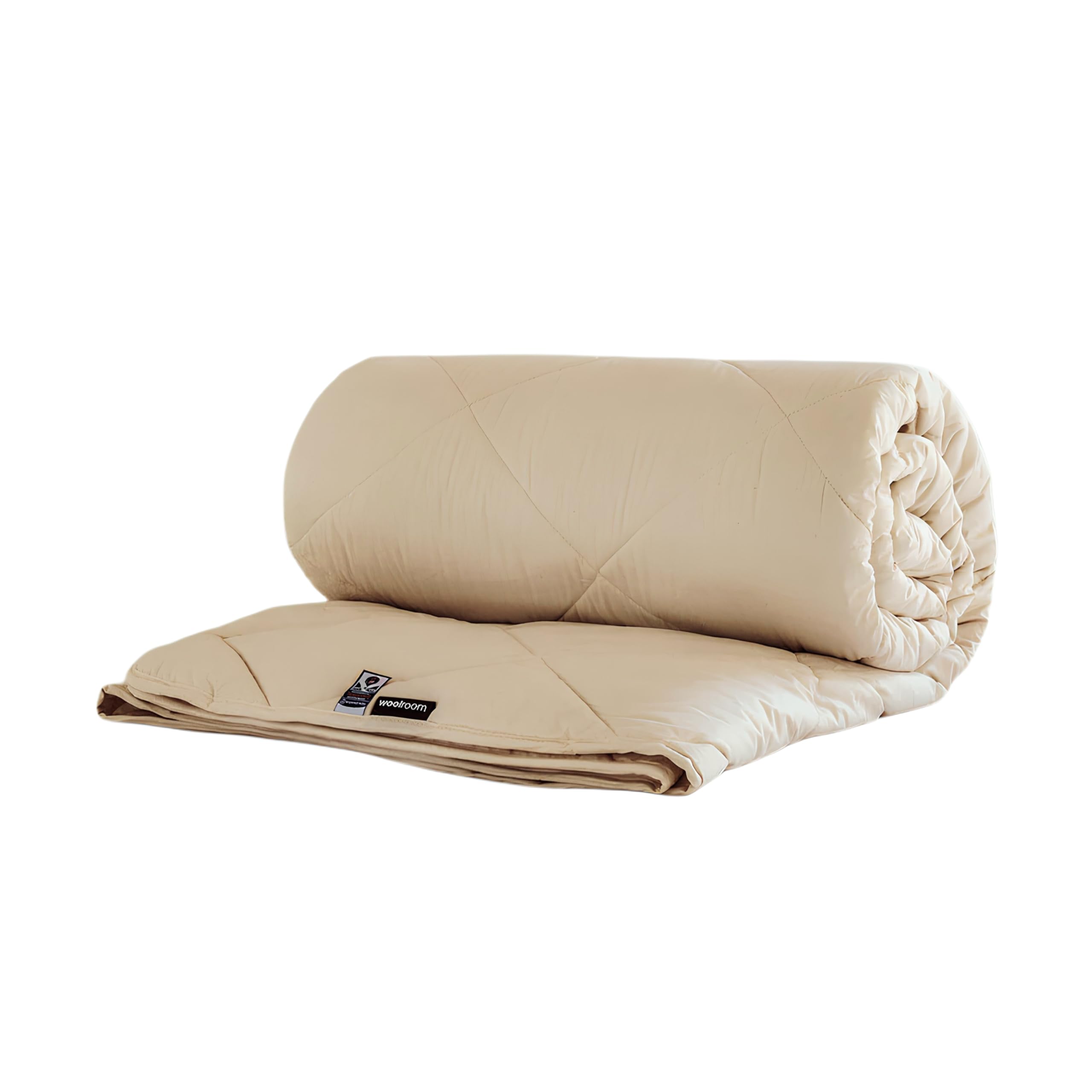 WOOLROOM DELUXE KING DUVET Natural Machine Washable Hypoallergenic Temperature Regulating British Wool 200T Organic Cotton - Medium weight 7-10 Tog - UK King Bed W225 x L220cm