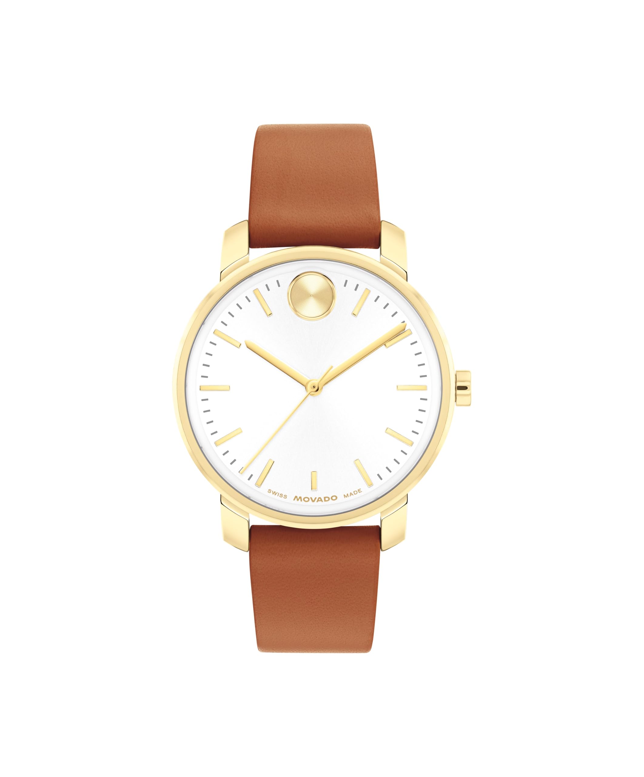 Movado Bold Access Men's Quartz Watch, Swiss Movement, Leather Strap, Water-Resistant up to 3ATM, Classic Timepiece - Gift for Him - 41mm