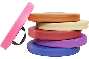 M Mute Touch 6 PCS 16 Inch Round Floor Cushions with Handle, Flexible Seating for Classroom | Waterproof Synthetic Leather Round Cushions | 16''x16''x2'' Floor Pillow for Home, Yoga and Meditation