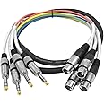 Seismic Audio - SAXT-4x5F - 4 Channel 1/4" TRS to XLR Female Snake Cable - 5 Feet Long - Serviceable Ends - Pro Audio Effects Snake for Live Live, Recording, Studios, and Gigs - Patch, Amp, Mixer,