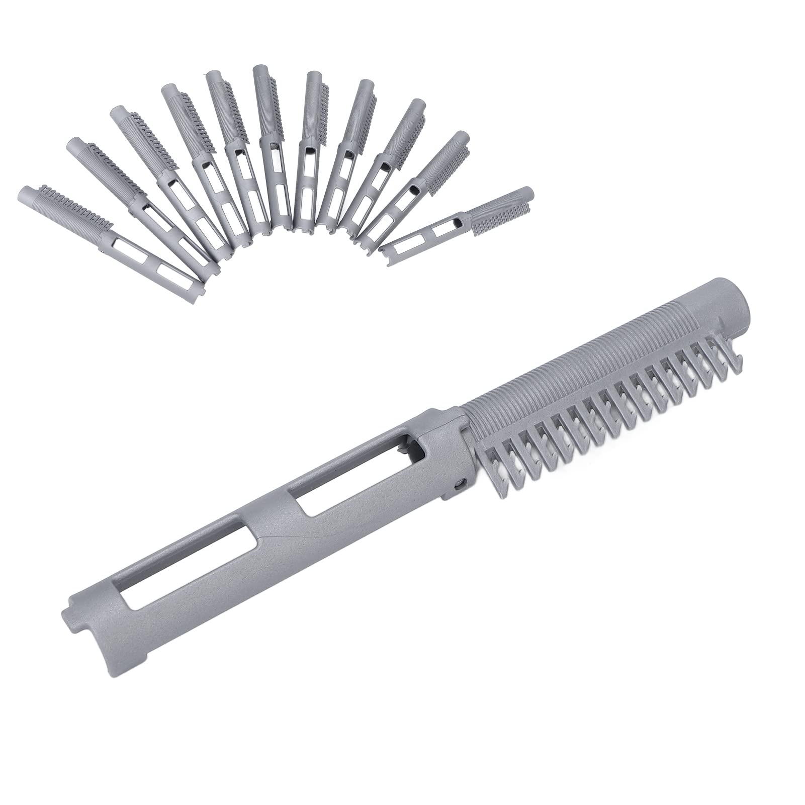 12Pcs Volumizing Hair Root Clip Rods for Perming, Hollow DIY Curler Clamps Rollers Hair Styling Tool with Root Perm Rods for Volume and Lift (Gray)