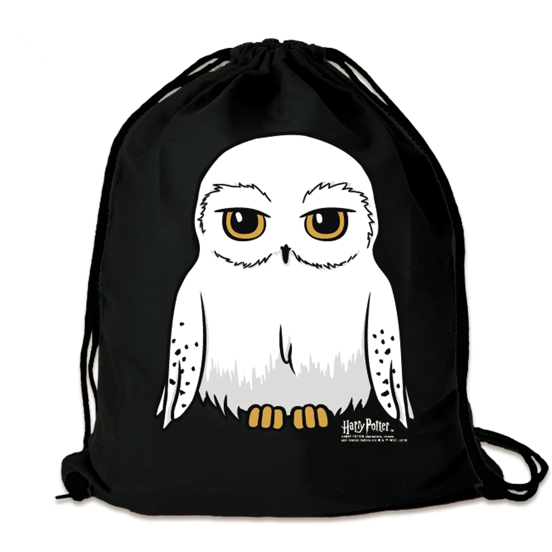 Logoshirt® Harry Potter - Owl - Hedwig I Printed Gym Bag - Fabric Backpack 100% Cotton I AZO-Free I Black I Original Licensed Design
