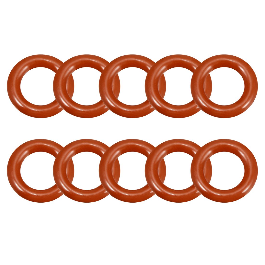 sourcingmap Silicone O-Ring, 17mm OD, 10mm ID, 3.5mm Width, VMQ Seal Rings Gasket, Red, Pack of 10