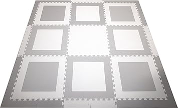 gray and white foam tiles