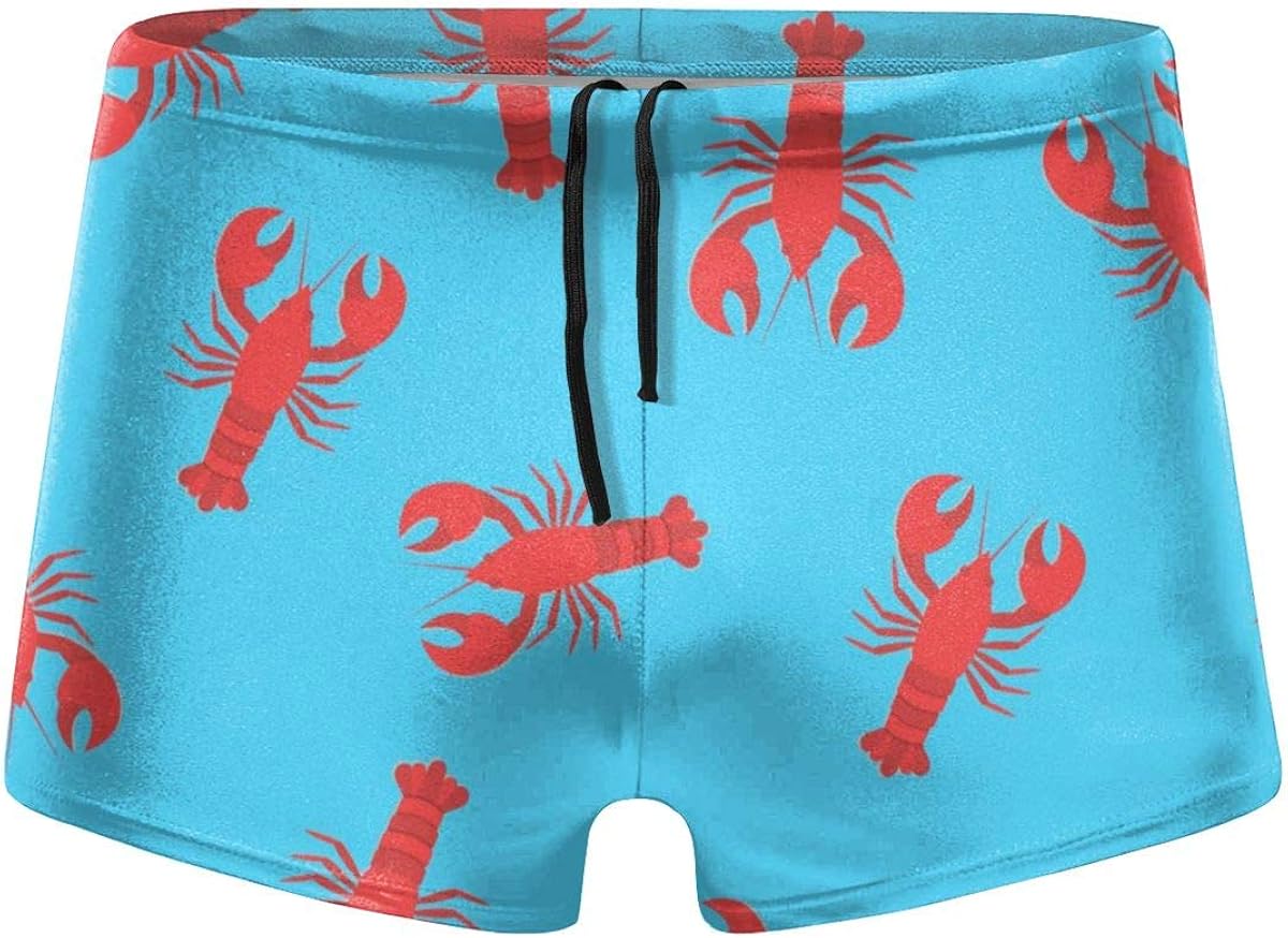 Swimwear Men's Red Lobster Flats Swimsuits Swim Boxer