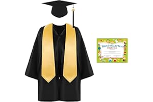 FIHCH Kindergarten Graduation Cap and Gown with 2024 Tassel,Graduation Stole and Certificate for Childs