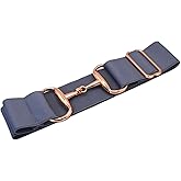 CELAEQ 2 inch Luxury Elastic Equestrian Belt, Horse Riding Belt with Rose Gold Buckle, Stretchable and comfortable waist