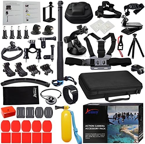 Husiway Accessories Kit for Gopro Hero 8 7 6 5 Black Session Osmo Action Akaso EK7000 Brave 4 Campark Dragon Sports Cameras 13L