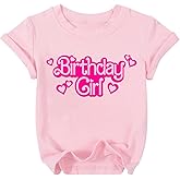 Birthday Girl Shirt 5-12 Year Kids Birthday Party Shirt Doll Themed Letter Girl Short Sleeve Tee Top
