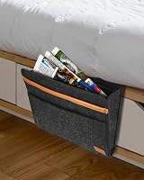 ERKOON Bedside Storage Pocket Felt Bedside Organizer Dark Grey view 6