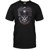 Camiseta Harley-Davidson Hombre - Estampado Calavera Gótica, Manga Corta, 100% Algodón, Talla 2XL Negra