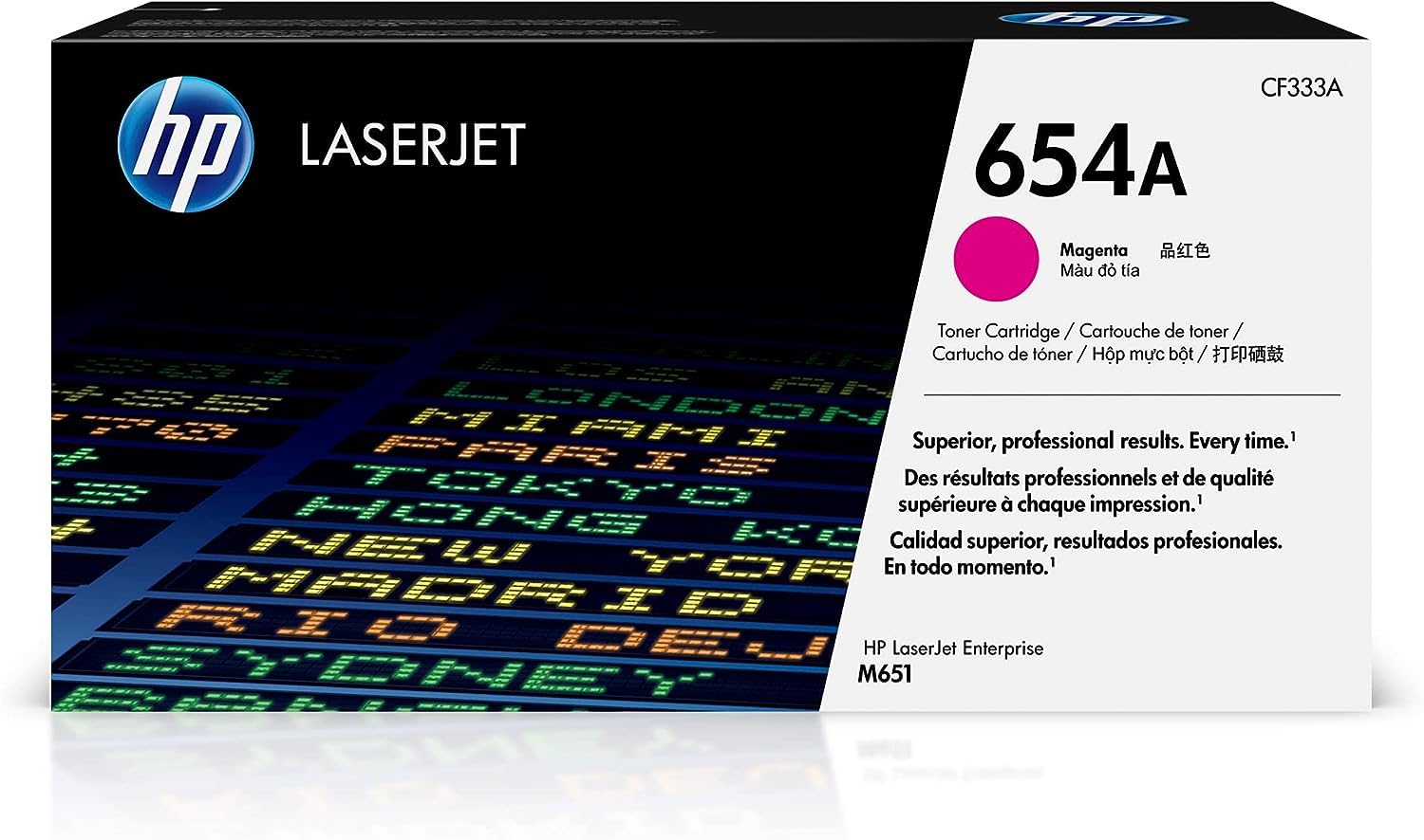 HP CF333A 654A Original LaserJet Toner Cartridge, Magenta, Single Pack