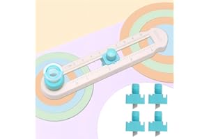 Circle Cutter Tool with 4 Blades for Crafts, Adjustable Any Size 2-20CM DIY Circular Paper Cutter, Multi-Purpose Smooth Cutti