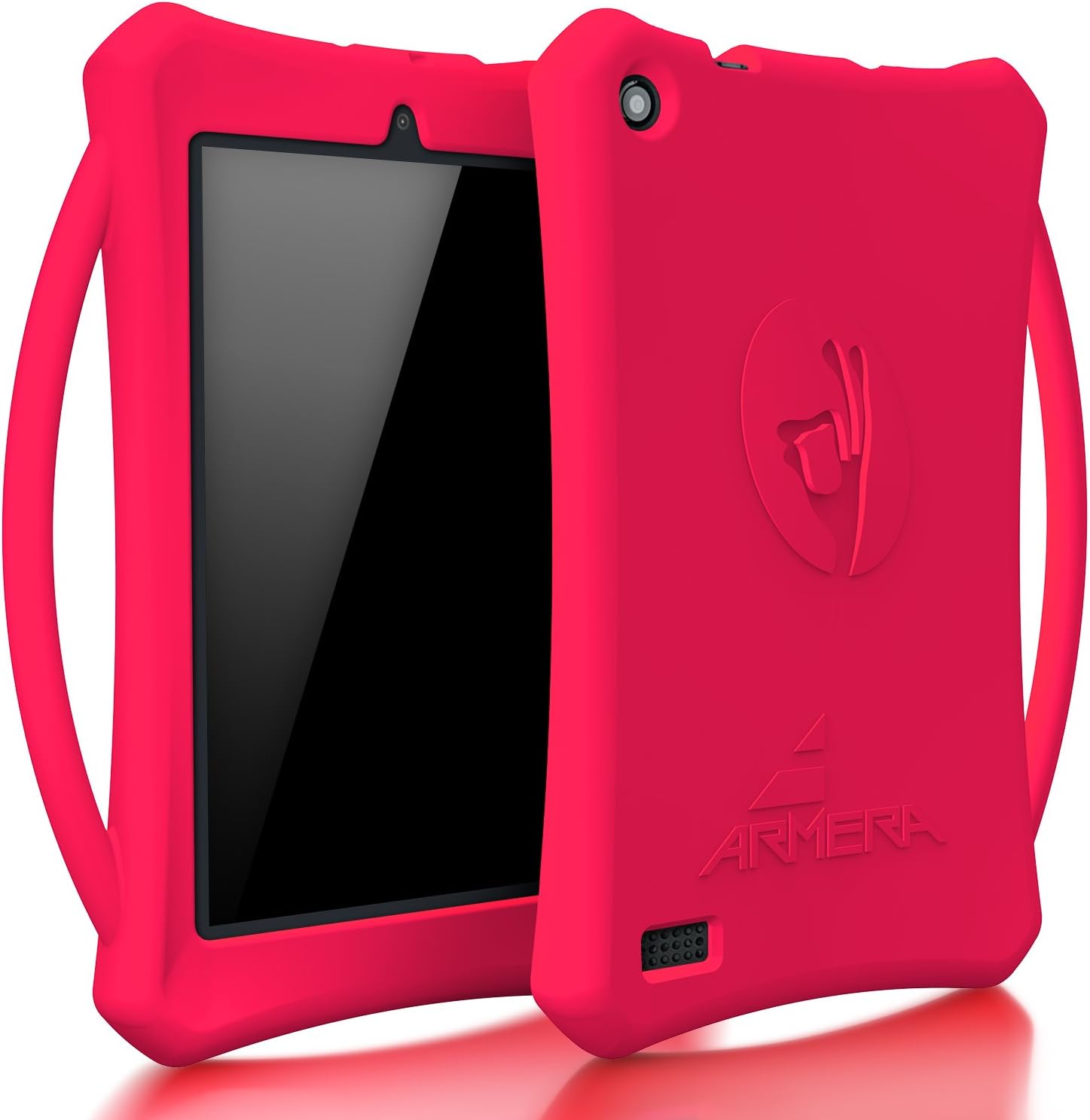 Armera All-New Amazon Fire 7 Tablet Case with Handle (7th Generation, 2017 Release) Lightweight Shockproof Kids Safe Durable Protective Silicone Cover for Amazon Fire 7 Tablet (Fire 7, Magenta)