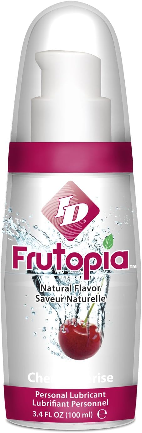 ID Frutopia Cherry Flavoured Lube & Sex Lubricant, 100ml Pump Bottle, Sweet Flavoured Intimacy, Vegan Friendly, Sugar Free - Image 3