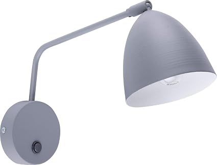 Wandlampe Loretta Grau Weiss Verstellbarer Schirm Schalter An