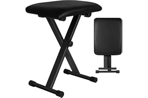 FKEBGDSU Piano Bench, Adjustable Keyboard Bench, X-Shaped Portable Piano Bench, Padded Music Bench Foldable Keyboard Stool, Non-Slip and Waterproof, Suitable for Children and Adults