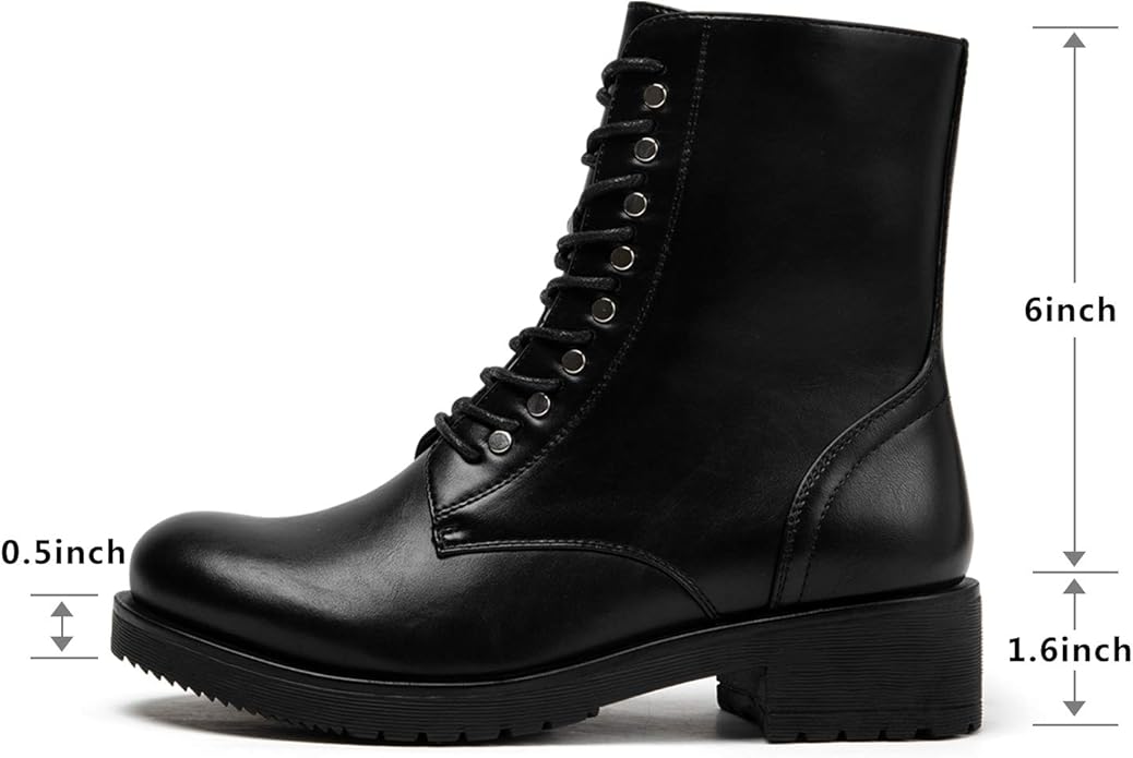 Katliu Womens Combat Military Booties