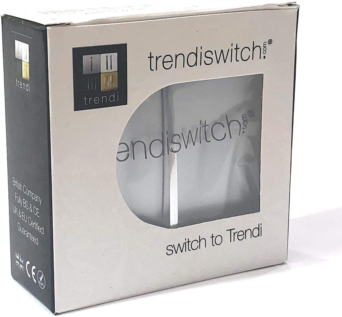 Trendi 1 Gang 2 Way Artistic Modern Glossy 10 Amp Rocker Tactile Light Switch Silver (3 Pack) - Image 5