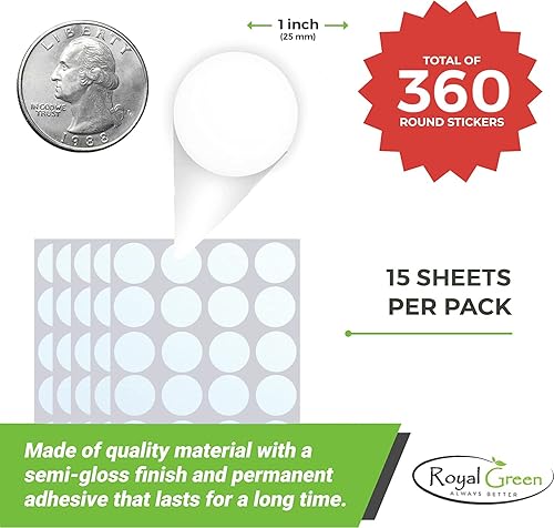 Rouleau De 600 étiquettes Vierges Rondes - 25 Mm, Blanc, Pour Organisation Et Créativité