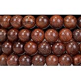 CarpenterC 200pcs 8mm Gorgeous Natural Round Polished Rosewood Loose Beads for Jewelry Making DIY Handmade Crafts