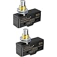 uxcell 2PCS Z-15GQ-B 1NO + 1NC Panel Mount Snap Button Type Micro Limit Switch, Screw Terminal