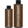Formaldehyde-Free BRAZILIAN STRAIGHT Keratin Hair Straightening Treatment Prof Results Keratin Proteins Argan Amino Acids Smooth Natural Beauty Shine Lasts for months all Types & Colors (2PC FF SET)