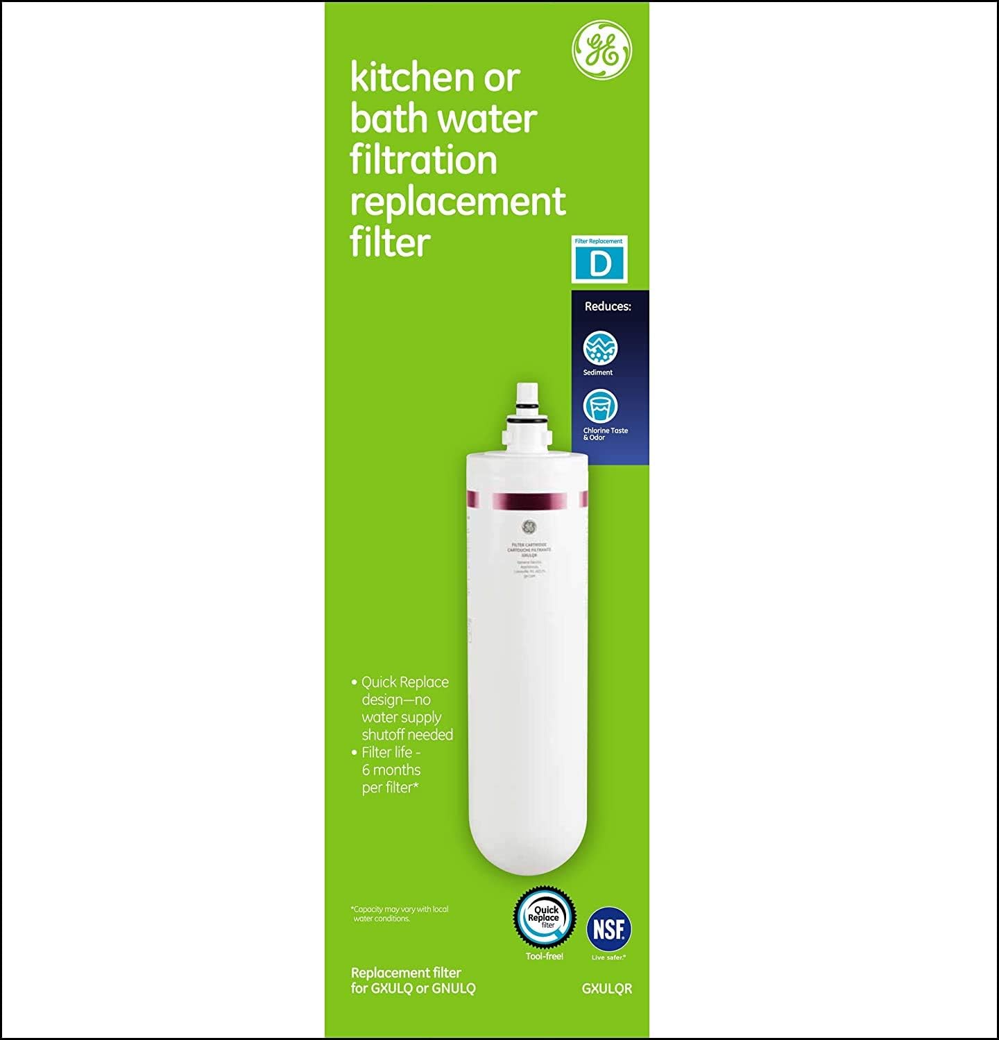 General Electric GXULQR Kitchen or Bath Replacement Filter - White: Home Improvement