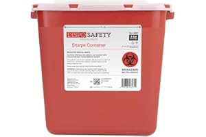 Dynarex Sharps Container - Biohazard Multiple-Use Needle Disposable - Puncture Resistant - One Handed Use - 2 Gallon