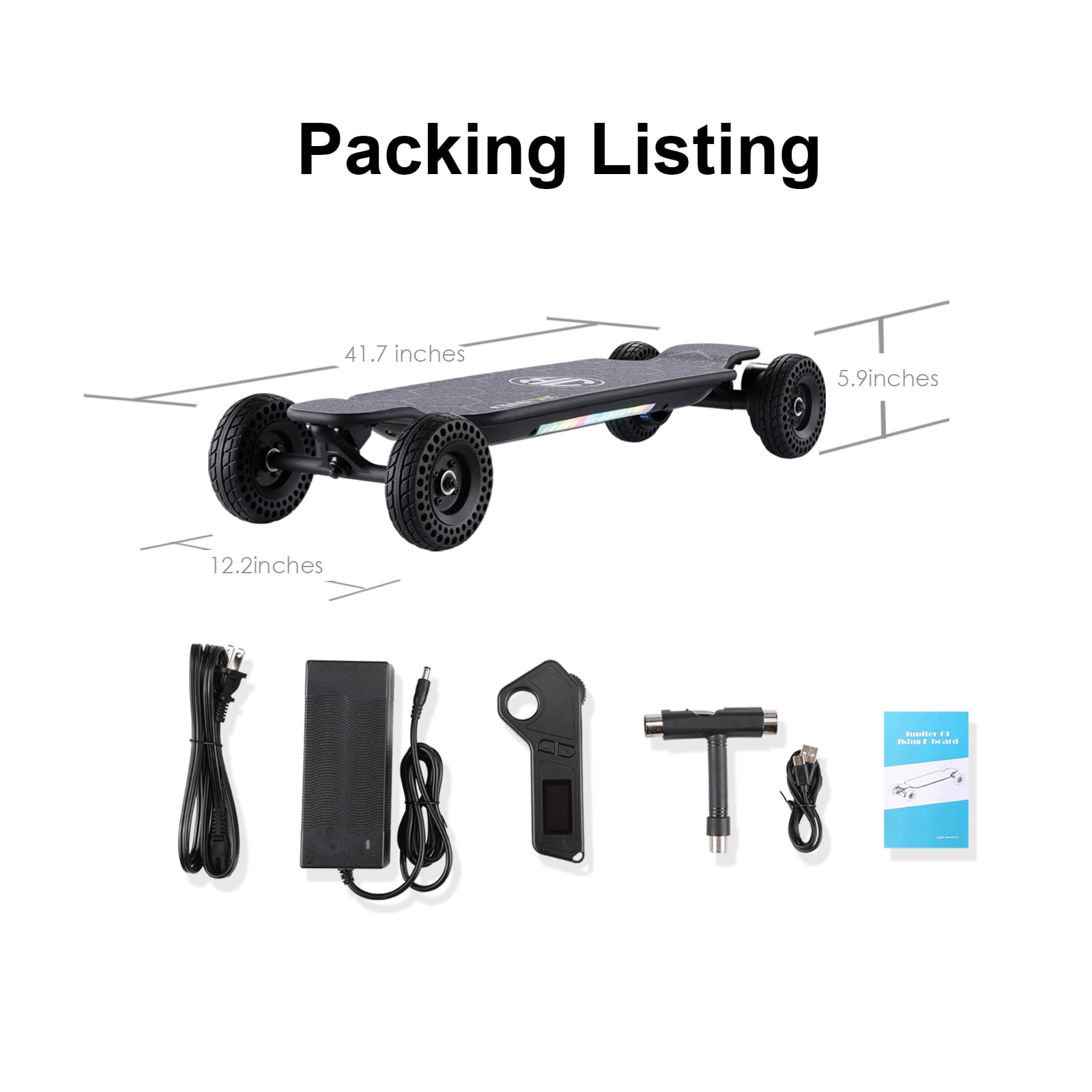 JKING Electric Skateboard Electric Longboard with Remote Control Skateboard,1800W Dual Brushless Motor,24 MPH Top Speed，18.6 Miles Range,4 Speed Adjustment，Max Load 330 Lbs,6 Months Warranty