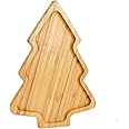 BinaryABC Christmas Tree Wood Serving Platters Wooden Trays Side Dish Serving Trays Tabletop Serving Platters,Christmas Table Decorations Supplies(11"x7.86")