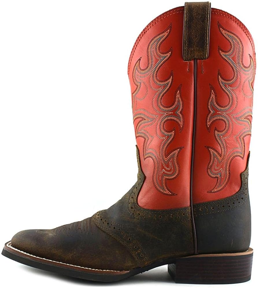 justin men's silver collection square toe western boots