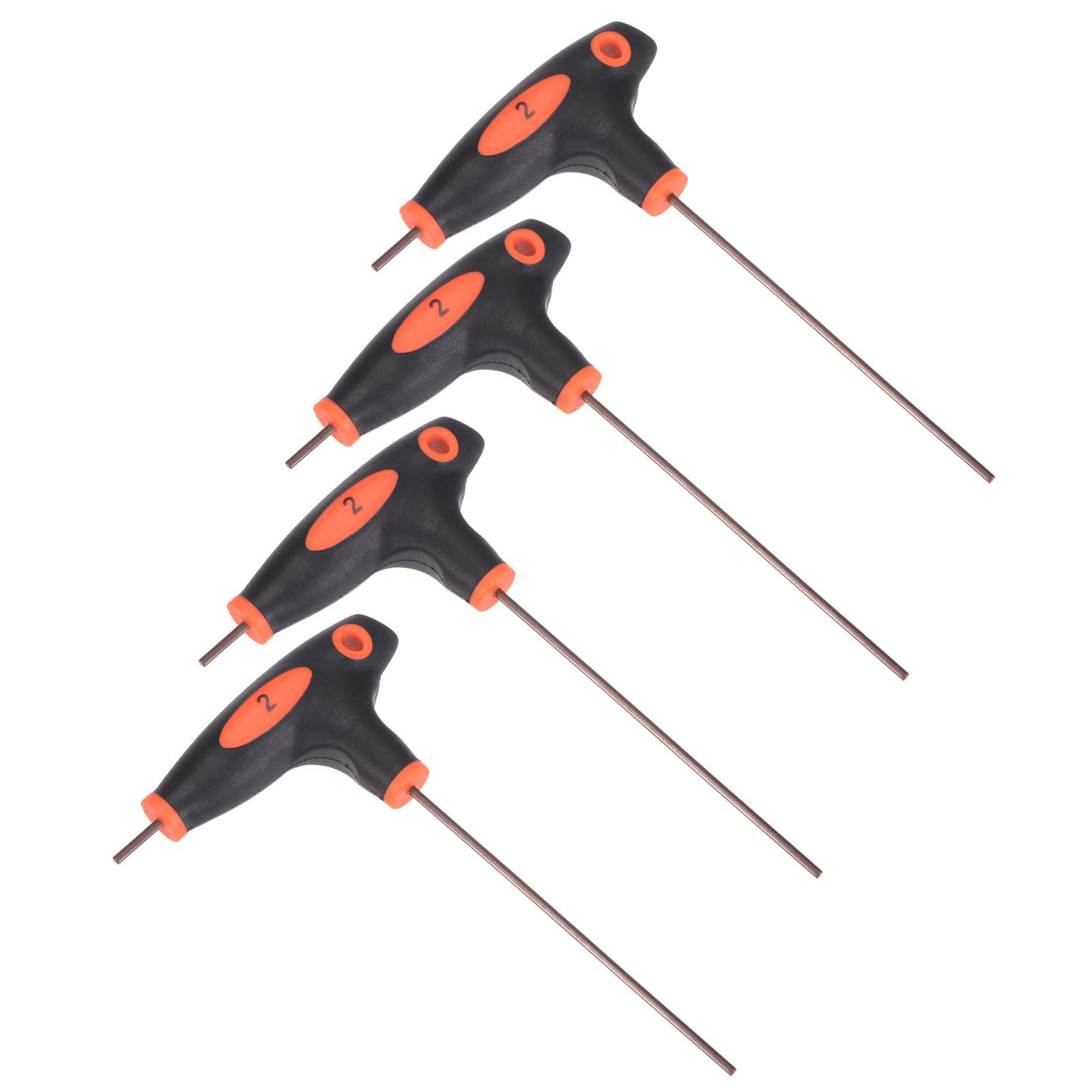 CoCud T-Handle Hex Key, 2mm Hex, S2 Steel Metric T-Key Wrench Red - (Applications: for Basic Home Repair and Mechanical Maintenance), 4-Pieces