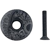 Bike Front Fork Stem Top Cap Headset Cap &amp; Screw Bike Top Tube Cap Riding Decoration for Road Bike Stems Bike Headset Top Cap 28.6Mm 1-1/8Inch