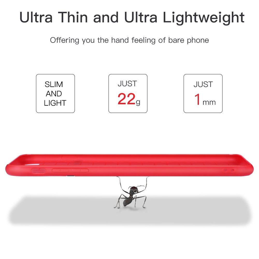 iPhone X Case, iPhone 10 Case, JASBON Soft TPU Brushed Carbon Fiber Phone Case Ultra Thin Breathable Cover Shockproof Protective Case for Apple iPhone X-Red