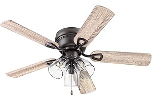 Portage Bay Ceiling Fans Renton 42" Bronze Indoor Fan with Clear 3 Light LED Multi Arm; E26/B11 Bulb and Pull-Chains, Traditional Style, 5 Reversible Barnwood/Dark Chestnut Blades, 51436