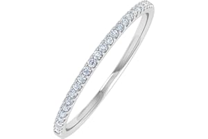 FINEROCK 0.08 Carat Diamond Wedding Anniversary Stackable Ring in 925 Sterling Silver