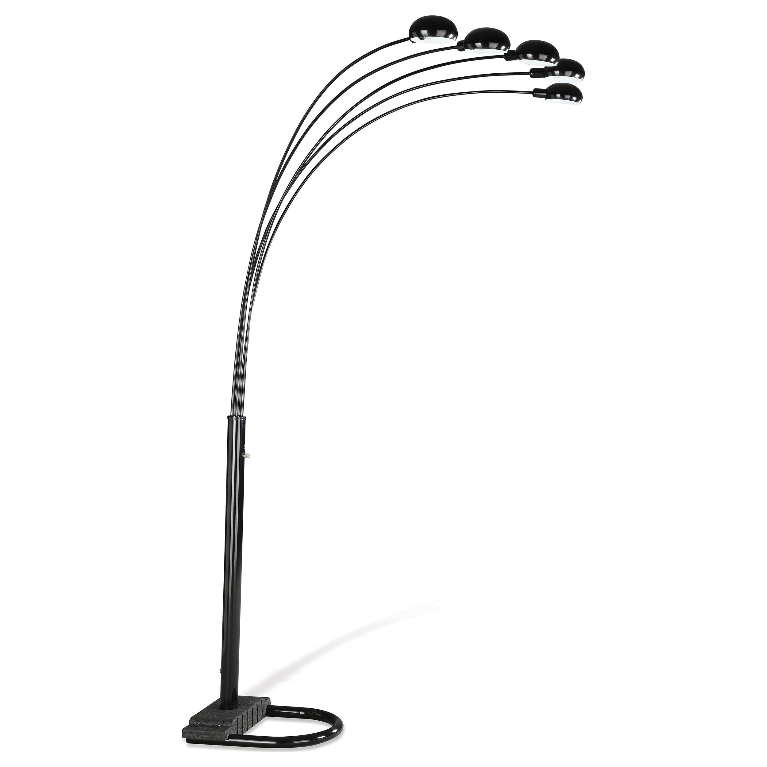 Photo 1 of **MISSING PARTS***Coaster Home Furnishings - Kayd - Metal Floor Lamp with 5 Flexible LED Lights, Curved Lamp Heads and Dome Shades - Living Room - 92-Inch - Black - 1297A