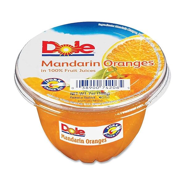 DOLE FOOD COMPANY, INC 74206011 FRUIT CUPS 7 OZ. 12/CT MANDARIN ORANGES