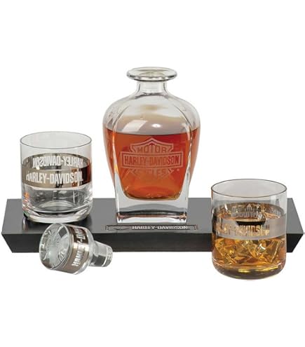 Amazon.com | Harley-Davidson Bar & Shield Logo Decanter Set