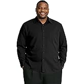 Yuyapu Big and Tall Shirts for Men, Long Sleeve Casual Dress Shirts Button Down with Pocket for Business,Travel,Daily Wear