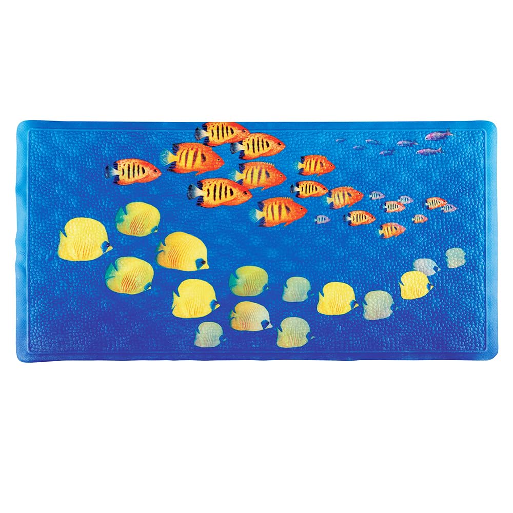 AQUALONA® Premium Child Friendly Sea World Bath Mat - Rubber - Shower and Bath. BPA, Latex and Phthalate Free (Seaworld)