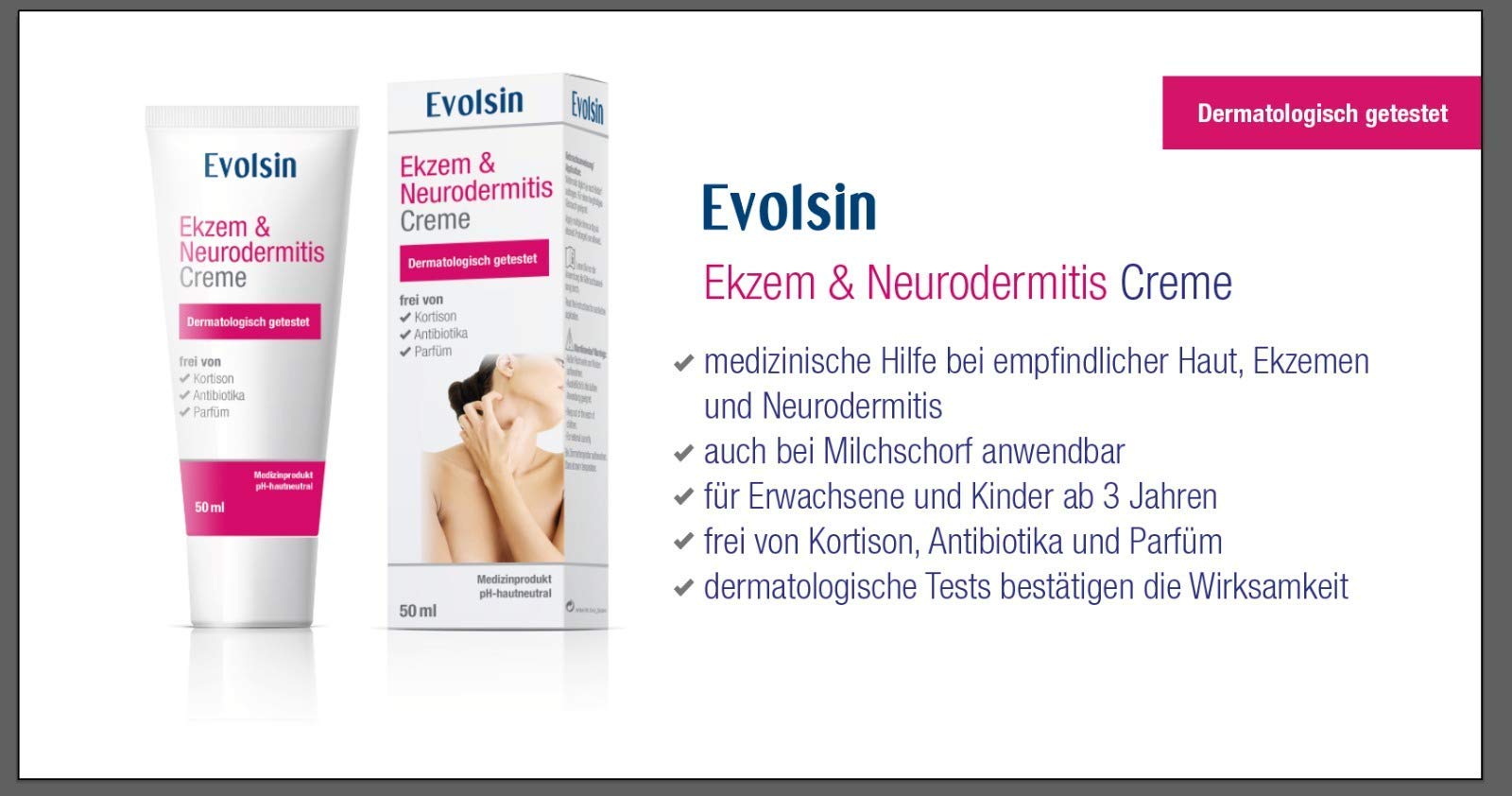 Crème Evolsin pour l\'Eczéma et la Dermatite atopique, Lotion, Pommade pour peaux sèches, démangeaisons et peaux irritées I elle guérit la peau et soulage les démangeaisons I SANS CORTISONE